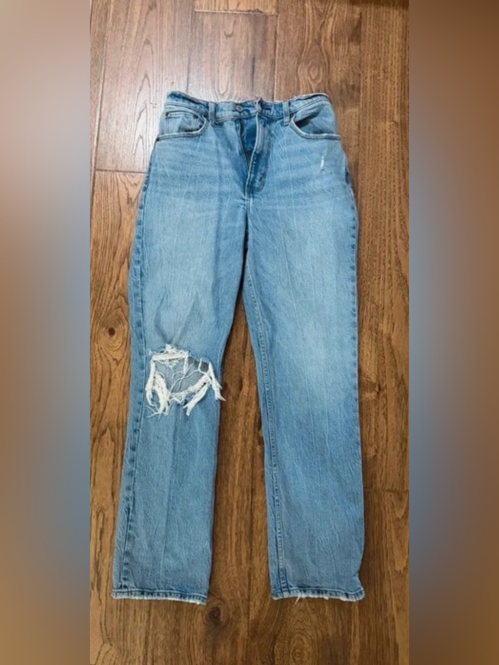 Abercrombie & Fitch 90s straight ultra high rise distressed jeans